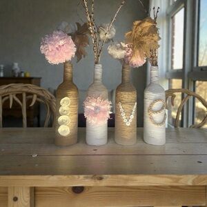Handmade Home Decor “Love” Bottles